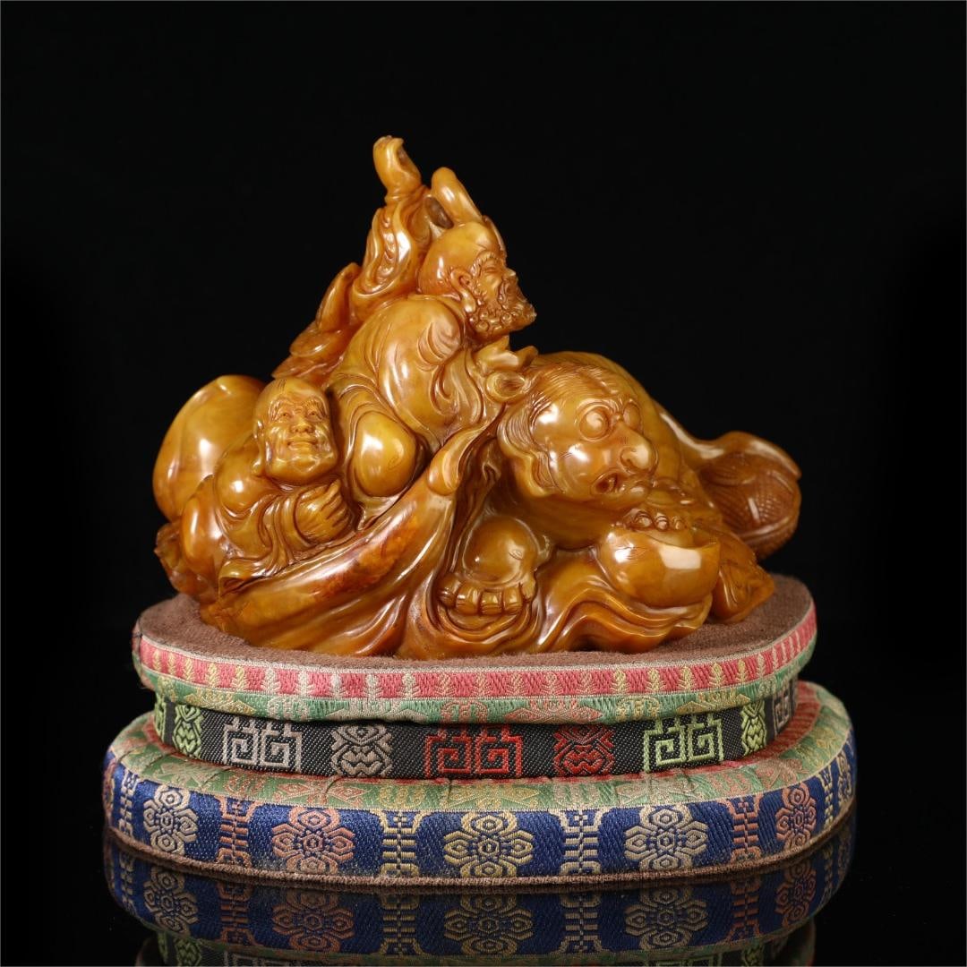 A beautiful Shoushan stone ornament: Exquisite Shoushan stone ornaments Size:W:2014gH:13cmW:17cm (The Dimensions Of All Batches Are Manually Measured.If You Need More Detailed Information, Please Contact Our Customer Service Before Biddi