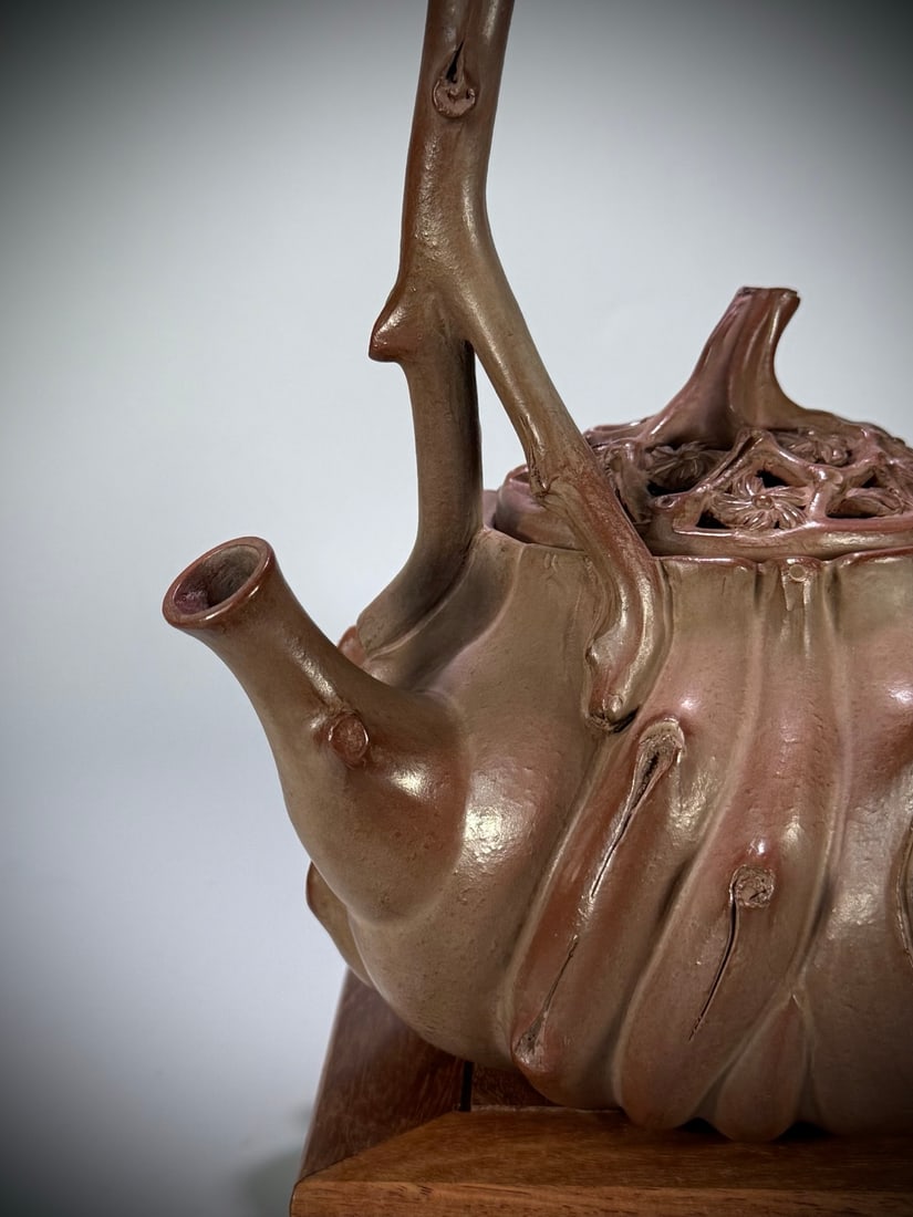 A beautiful openwork tree root lifting pot - 3