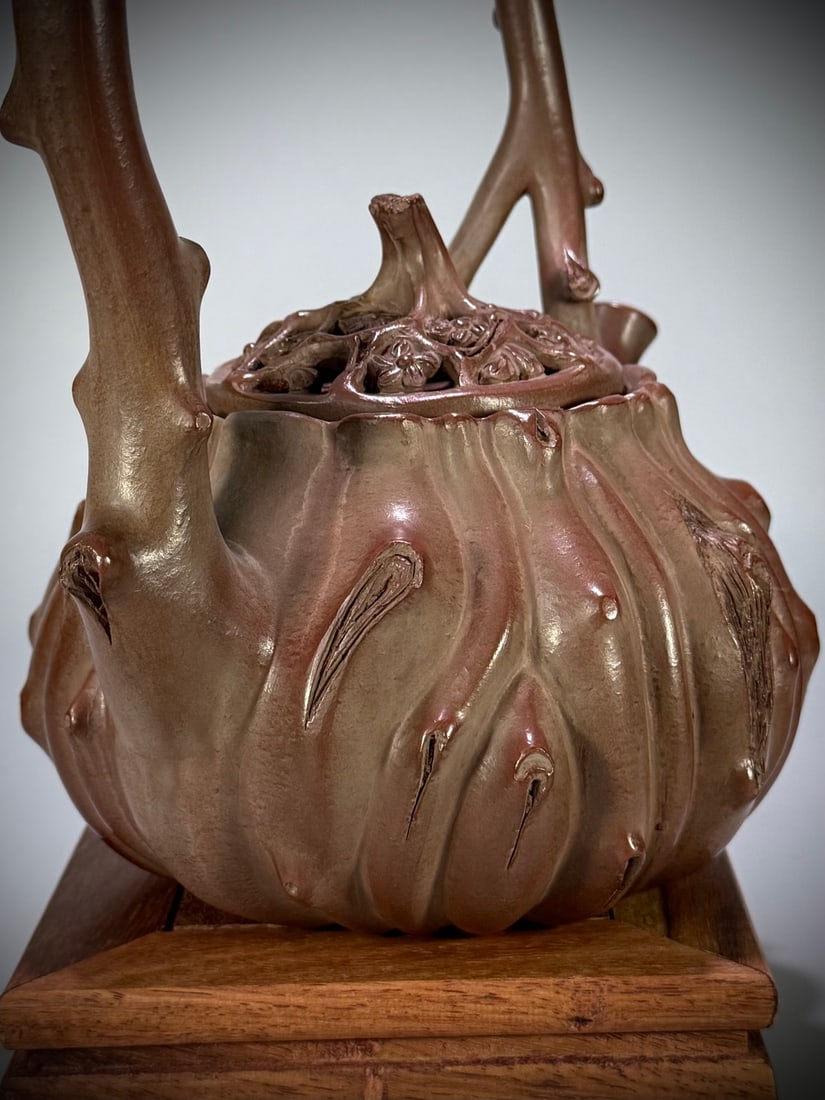 A beautiful openwork tree root lifting pot - 5