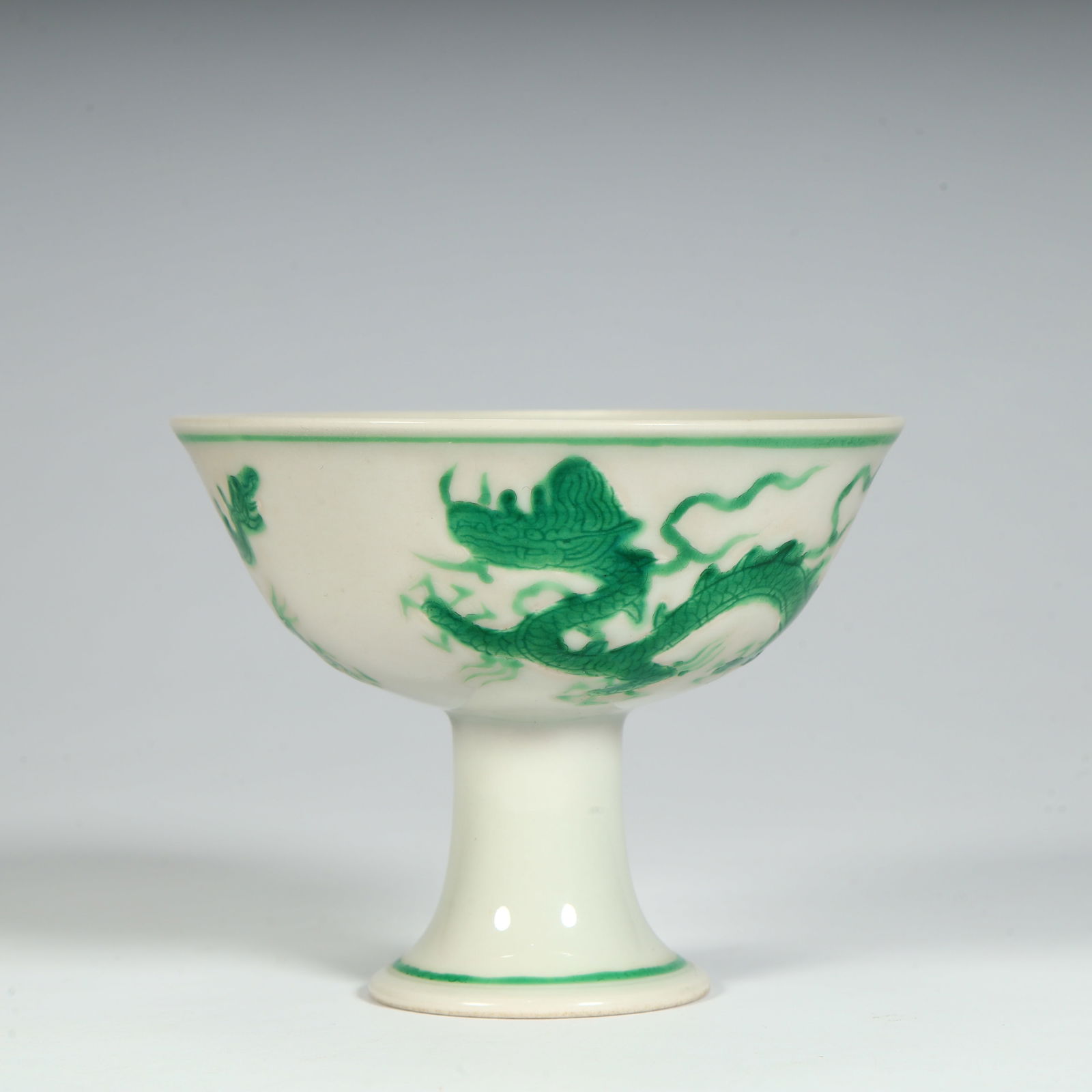 A Ming Chenghua green dragon pattern goblet (1 of 10)