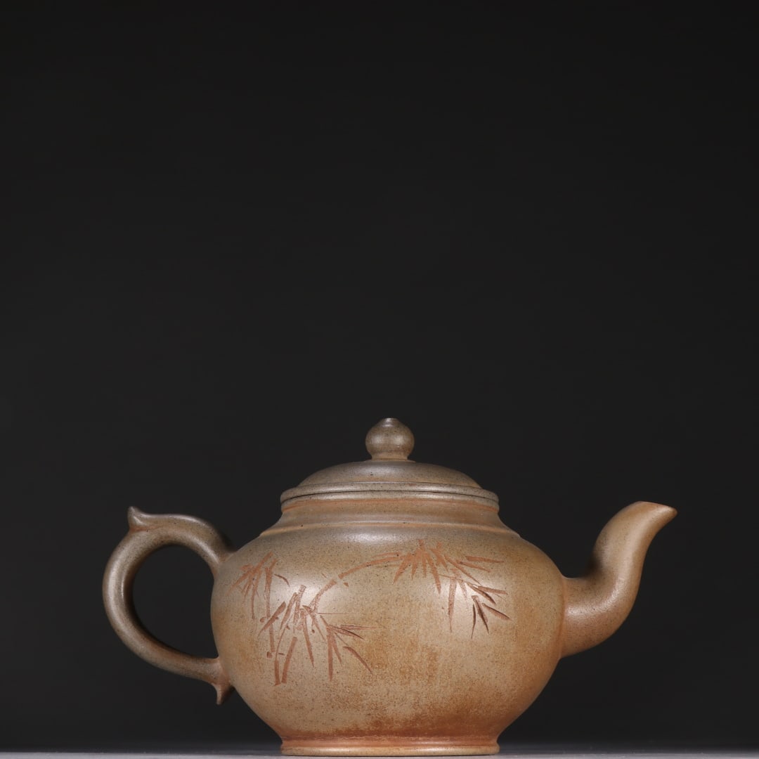 A famous purple sand bamboo pattern teapot (1 of 9)