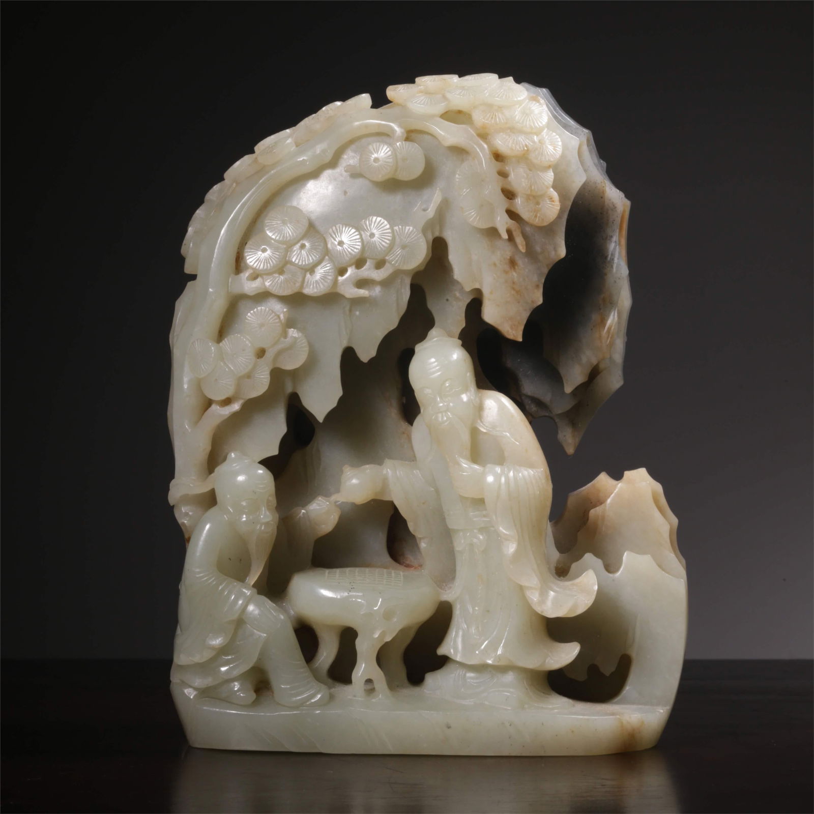 A fine Hetian green and white jade with blue and white seed material finely carved Panasonic Coats (1 of 9)