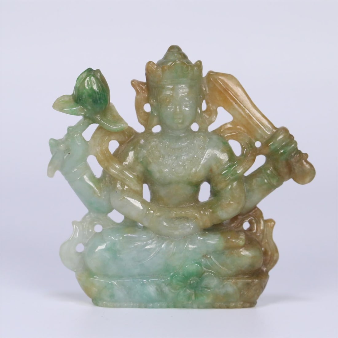 A beautiful piece of old jade Manjushri Bodhisattva: Exquisite old jade Manjushri Bodhisattva Size:6.36.51.2cmW:0.066kg (The Dimensions Of All Batches Are Manually Measured.If You Need More Detailed Information, Please Contact Our Customer Service Befor