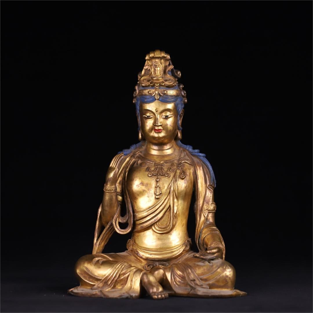 A bronze gilt seated statue of Guanyin from the Liao Dynasty (1 of 10)