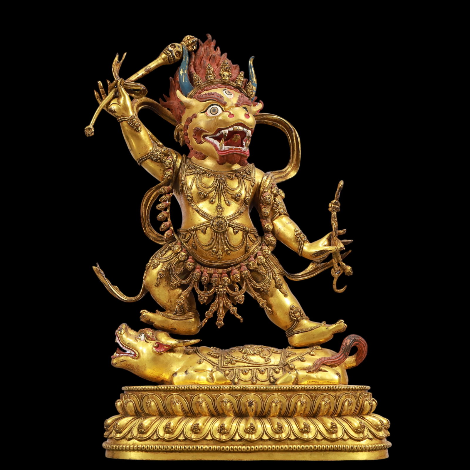 A Exquisite Gilt Bronze Statue of Vajra: A Exquisite Gilt Bronze Statue of Vajra Ming Dynasty, China Yongle Six-character Mark Size:26cmx13cmx42cm Weight:9450g (The Dimensions Of All Batches Are Manually Measured.If You Need More