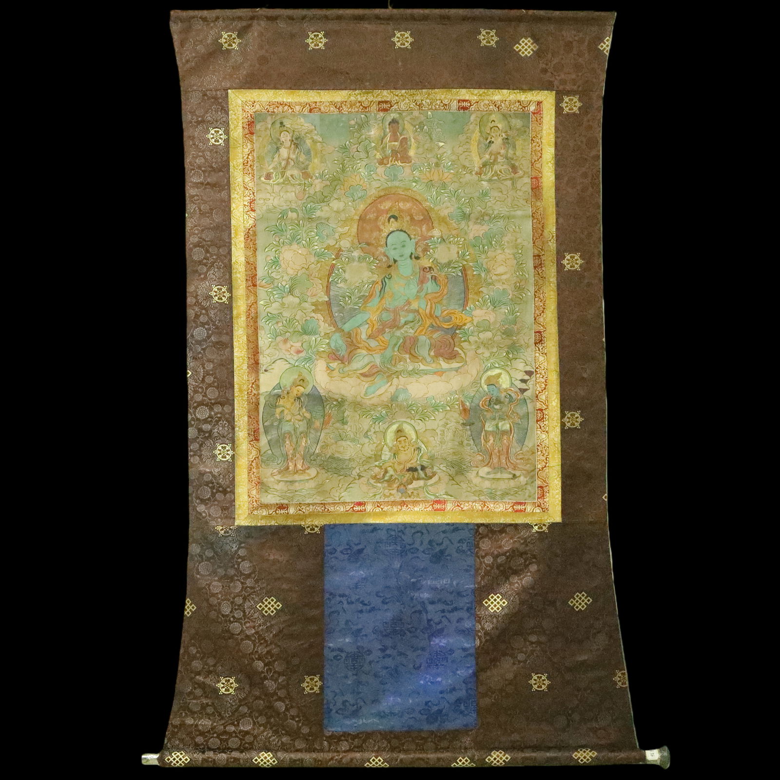 An Exquisite Brocade Painted Color Statue of Tara Tangka (1 of 9)