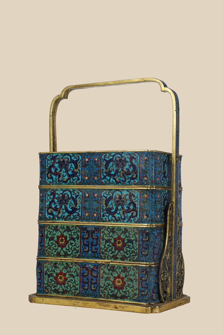 An Exquisite Cloisonne Lotus Pattern Dragon Pattern Box - 4