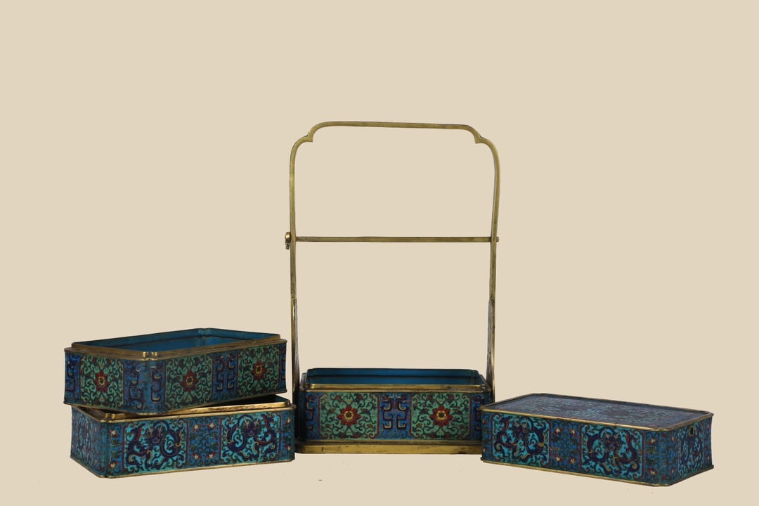 An Exquisite Cloisonne Lotus Pattern Dragon Pattern Box - 5