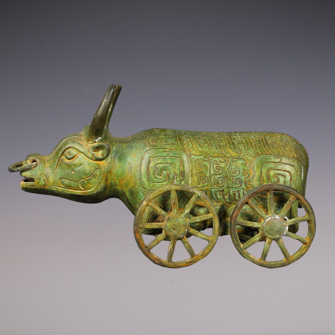 An Exquisite Bronze Buffalo Ornament: An Exquisite Bronze Buffalo Ornament Han Dynasty, China Size:26cmx15cm Weight:1800g (The Dimensions Of All Batches Are Manually Measured.If You Need More Detailed Information, Please Contact Our