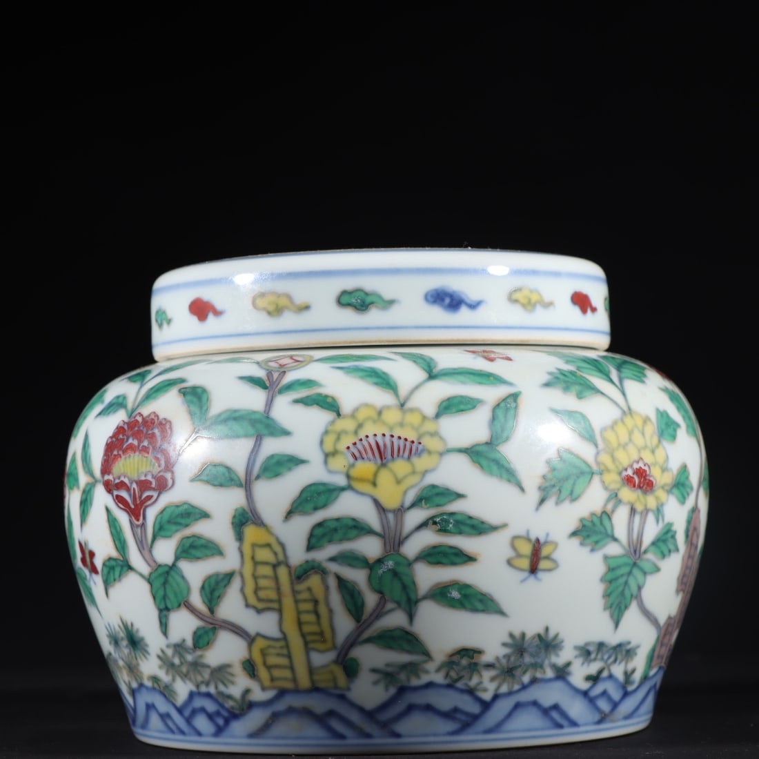 A Rare Doucai Flower Pattern Jar - 2