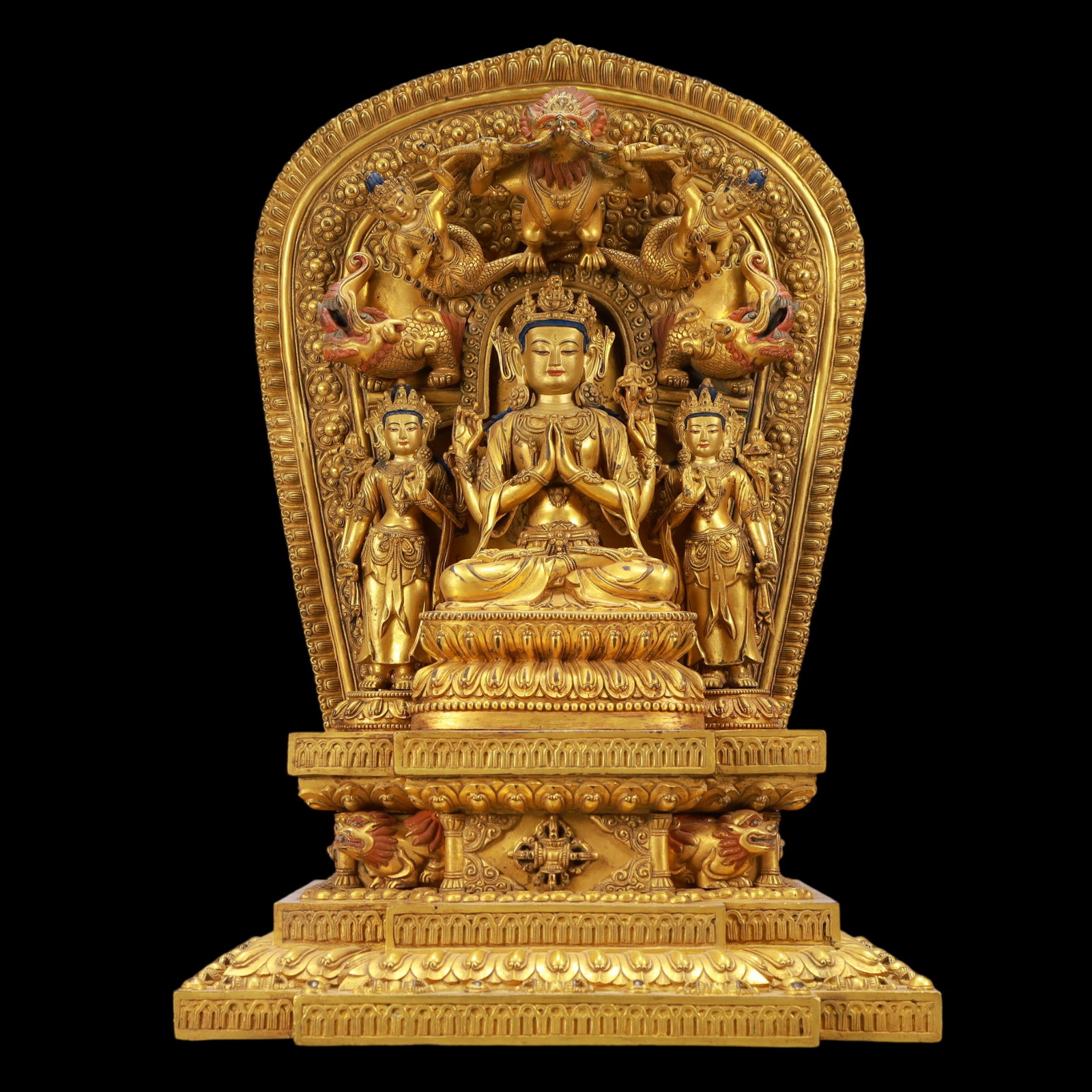 A Exquisite Gilt Bronze Buddha statue: A Exquisite Gilt Bronze Buddha statue Ming Dynasty, China Yongle Six-character Mark Size:29.5cmx20cmx45cm Weight:16100g (The Dimensions Of All Batches Are Manually Measured.If You Need More Detailed I