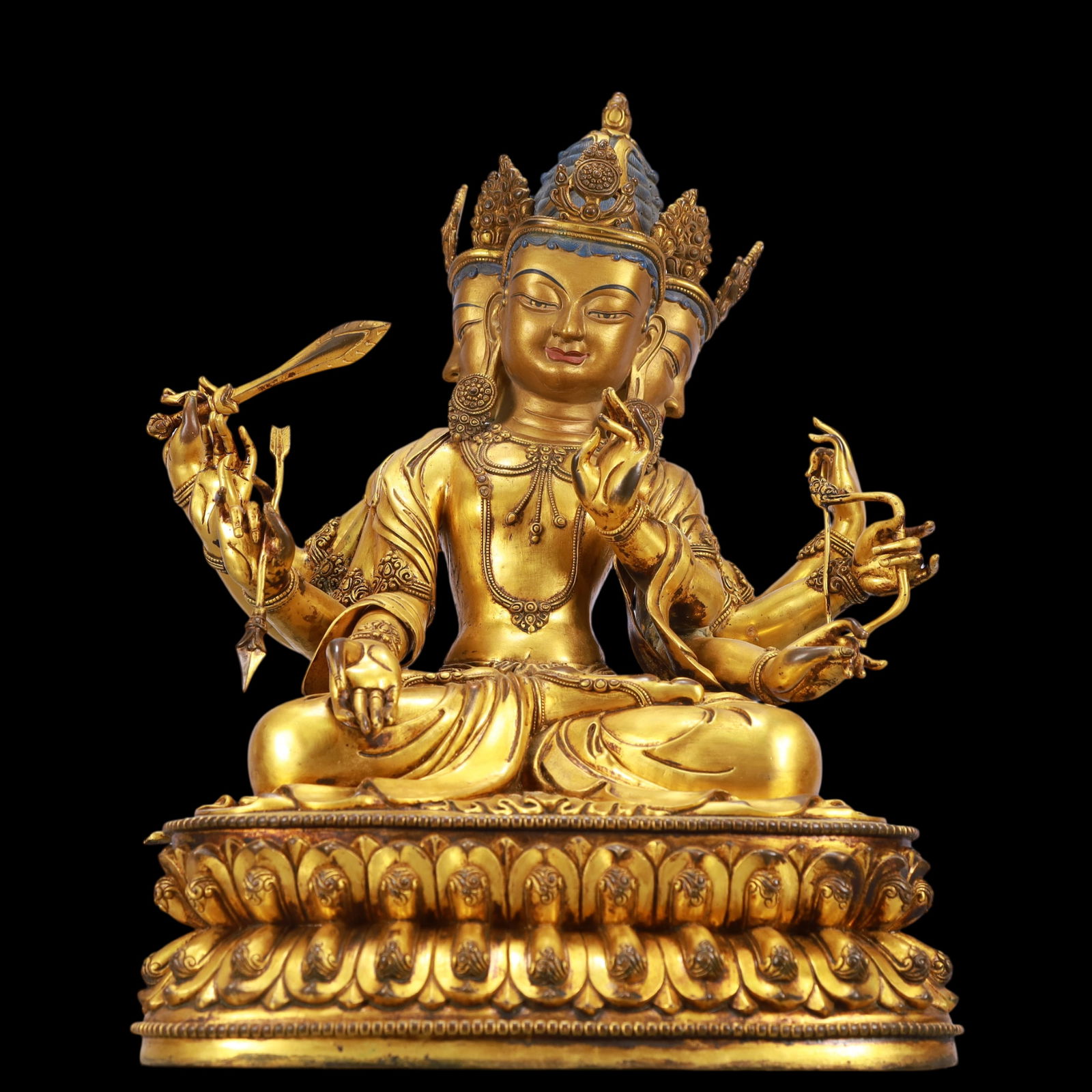 A Exquisite Gilt Bronze Buddha statue: A Exquisite Gilt Bronze Buddha statue Ming Dynasty, China Yongle Six-character Mark Size:28cmx20cmx42cm Weight:12550g (The Dimensions Of All Batches Are Manually Measured.If You Need More Detailed Inf