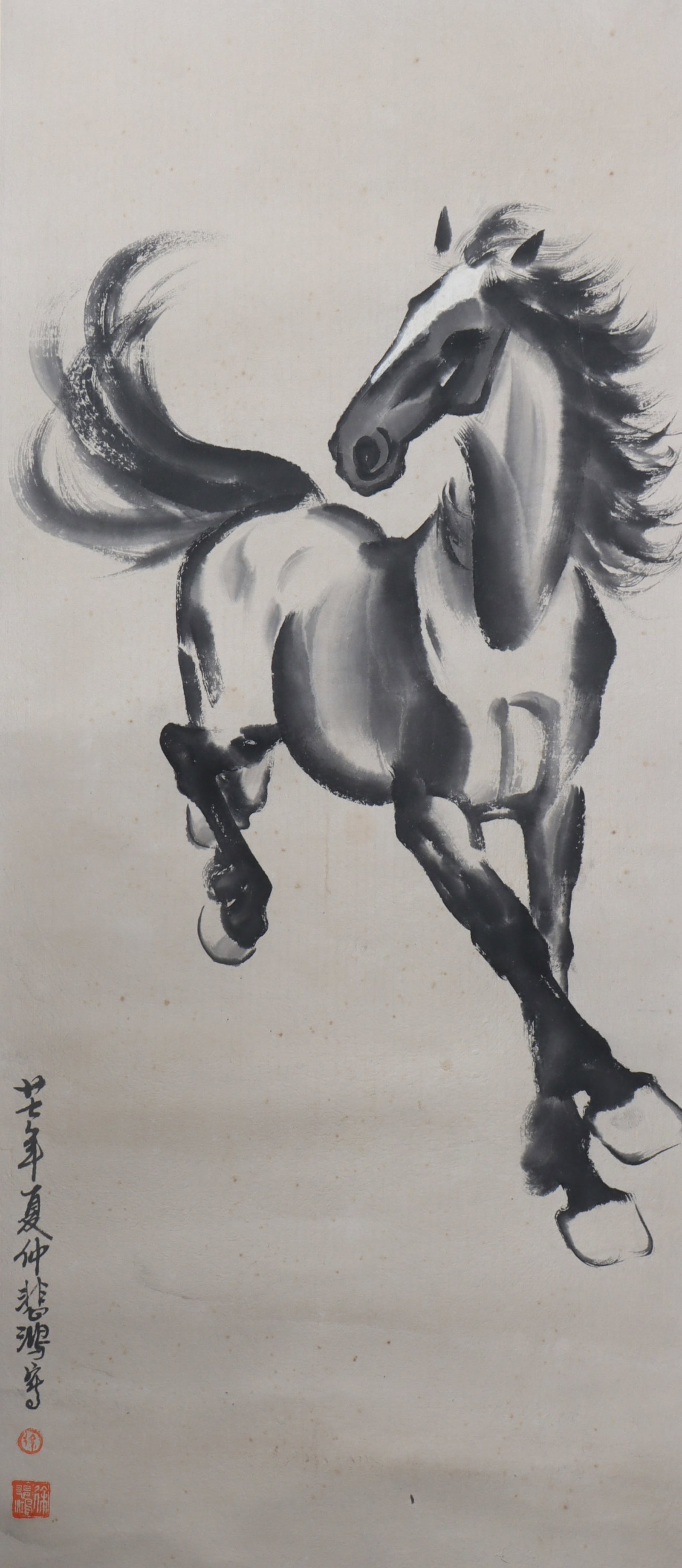 An Fabulous Chinese Ink Horse By Paper: An Fabulous Chinese Ink Horse By Paper Xu beihong Size:93cmx41cm (The Dimensions Of All Batches Are Manually Measured.If You Need More Detailed Information, Please Contact Our Customer Service Before