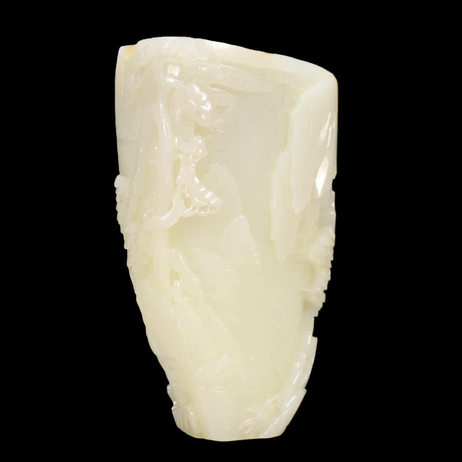 A Exquisite White Jade Pine Pattern Goblet - 5
