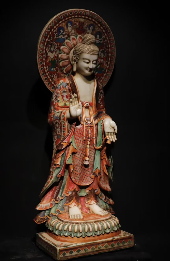 A Exquisite Marble Buddha statue Ornament - 2