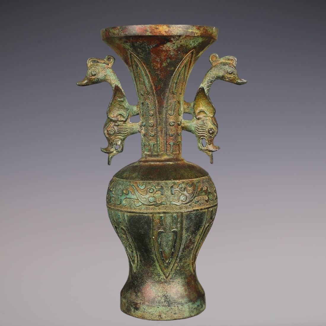 An Exquisite Bronze Double-Ears Vase (1 of 9)