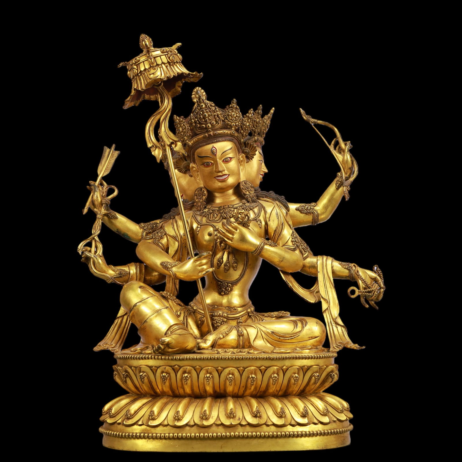 A Exquisite Gilt Bronze Statue of Tara: A Exquisite Gilt Bronze Statue of Tara Ming Dynasty, China Yongle Six-character Mark Size:36cmx22cmx46cm Weight:18100g (The Dimensions Of All Batches Are Manually Measured.If You Need More
