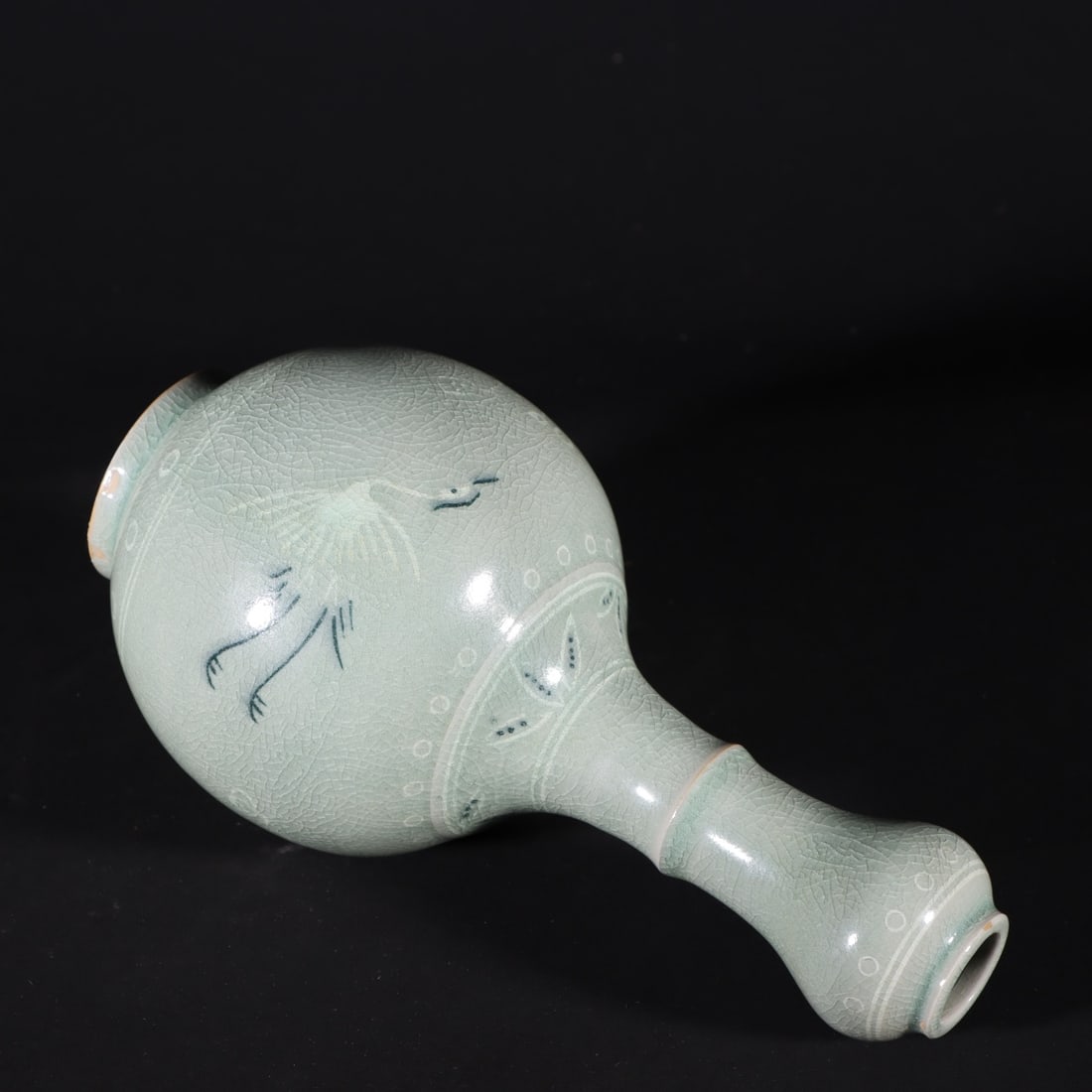 An Exquisite Celadon Crane Pattern Vase - 7
