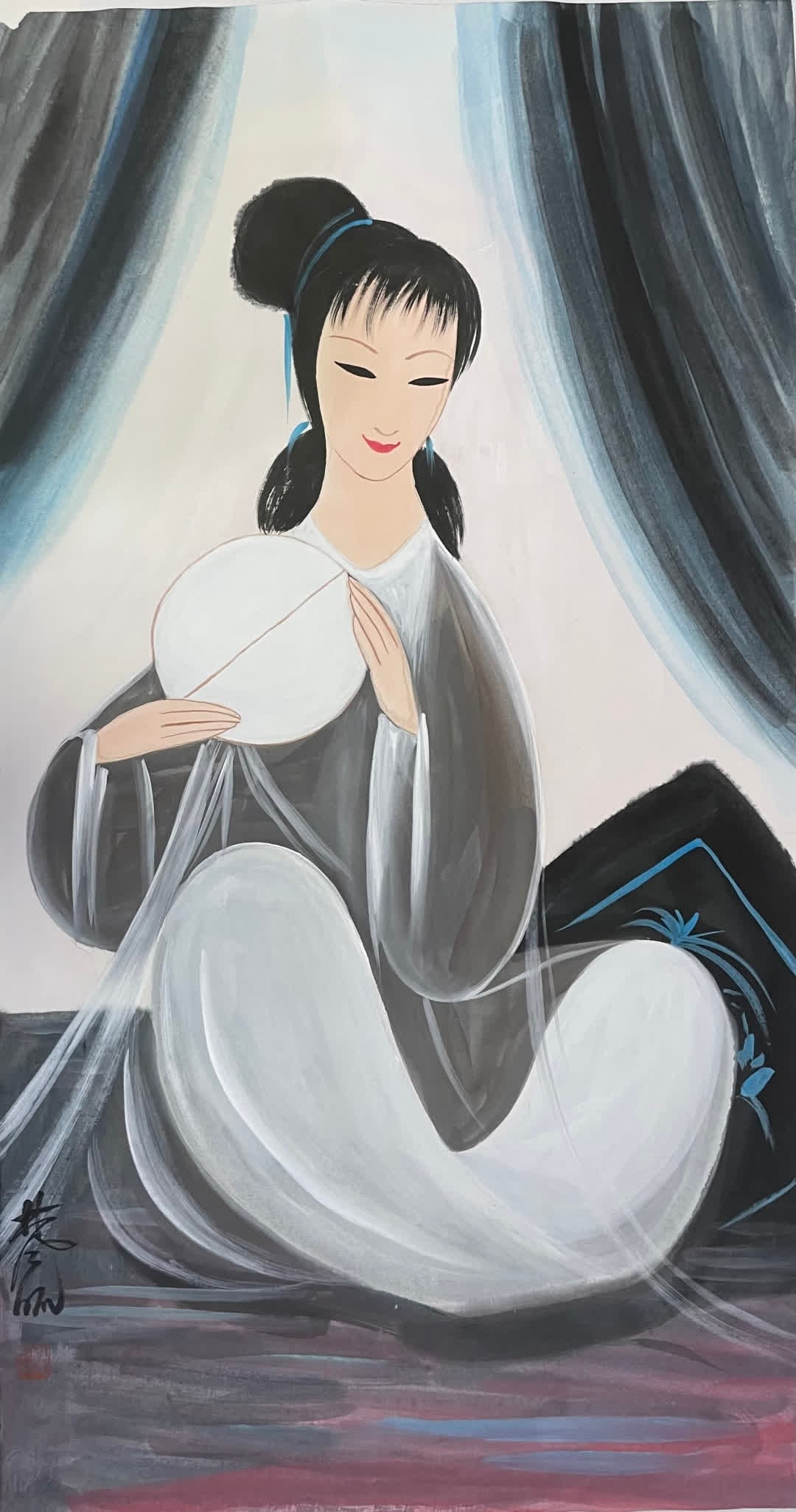 A picture of Lin Fengmian's lady: Lin Fengmian's lady picture SIZE: Painting Core100x55cm (The Dimensions Of All Batches Are Manually Measured.If You Need More Detailed Information, Please Contact Our Customer Service Before Bidding.)