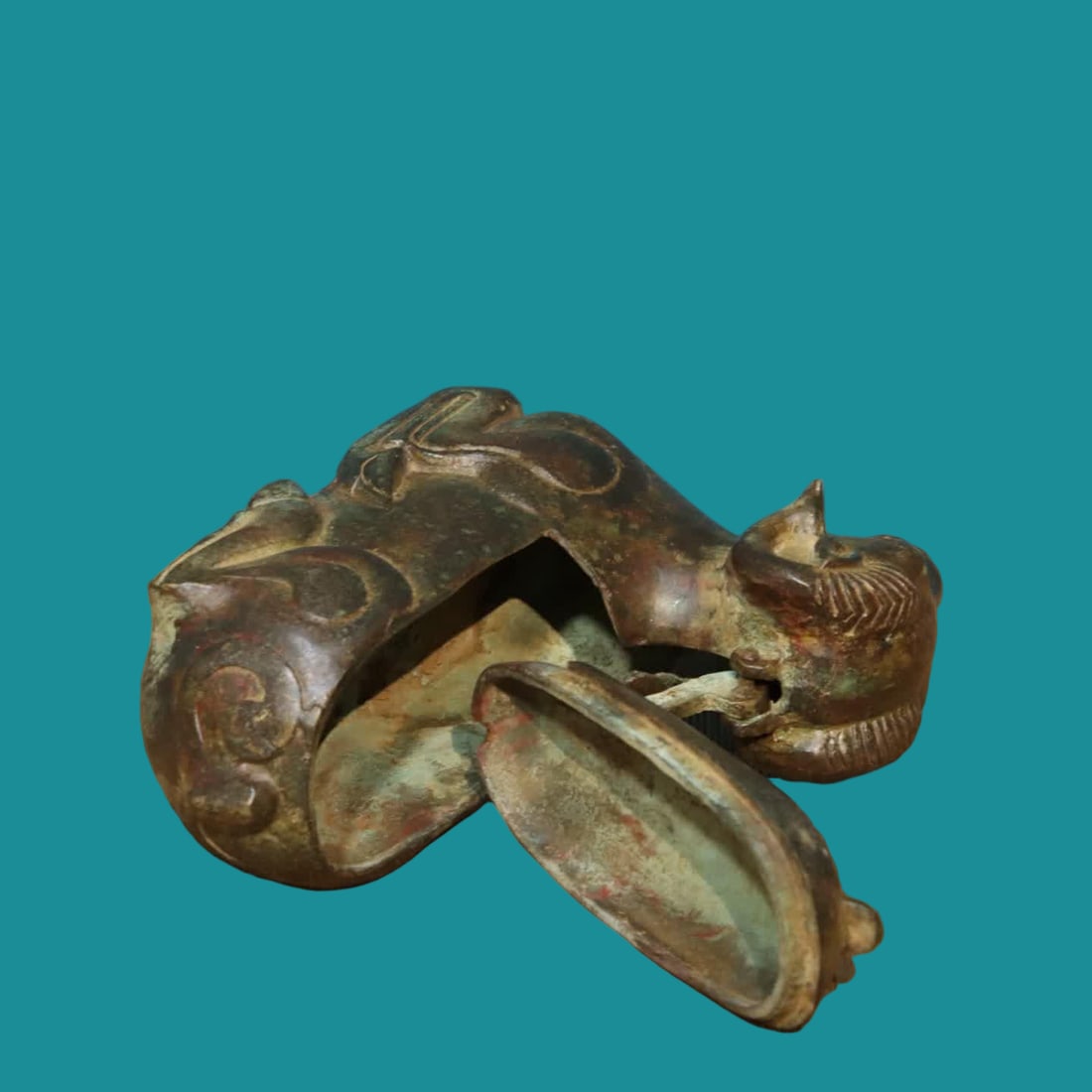 A bronze goat cup - 7