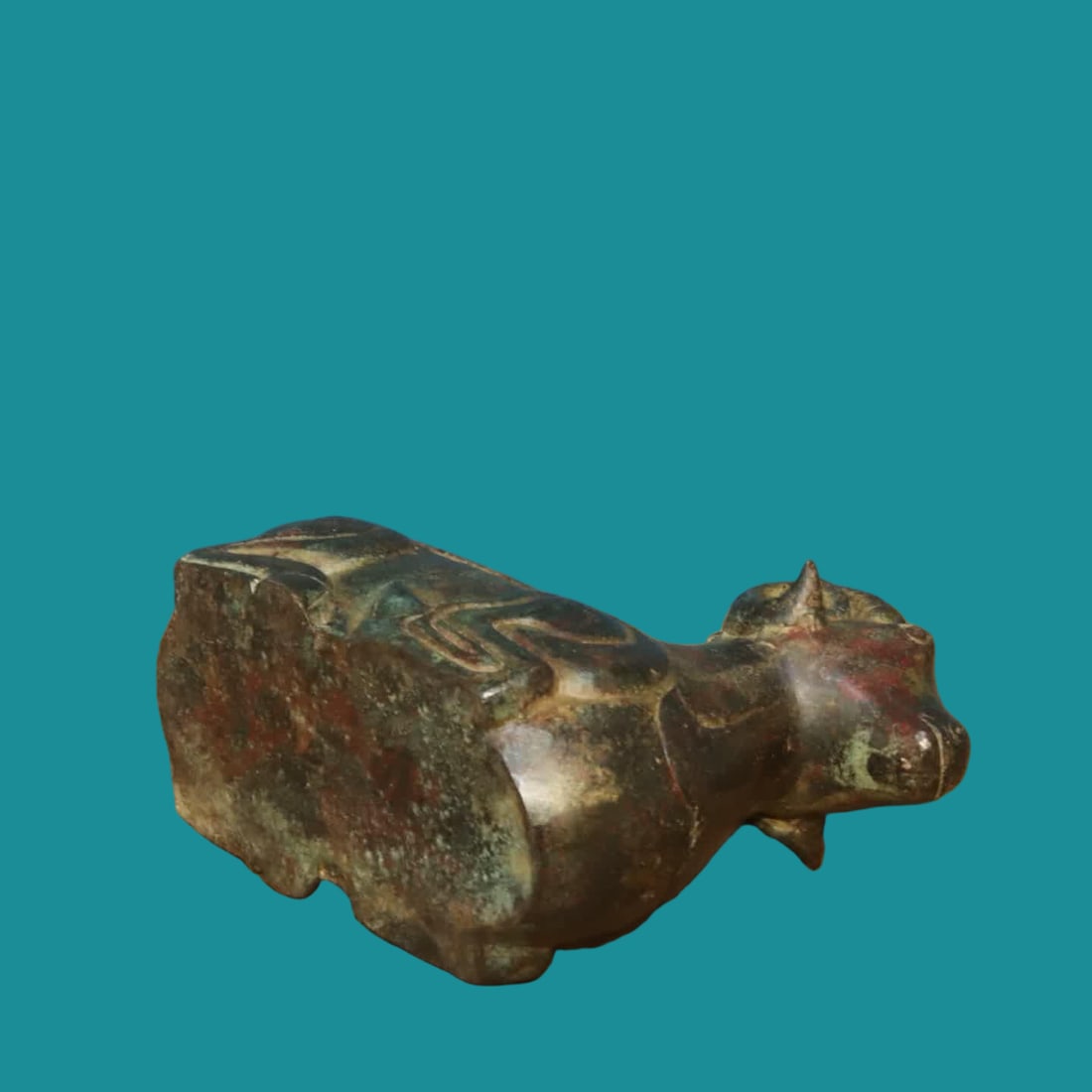 A bronze goat cup - 9