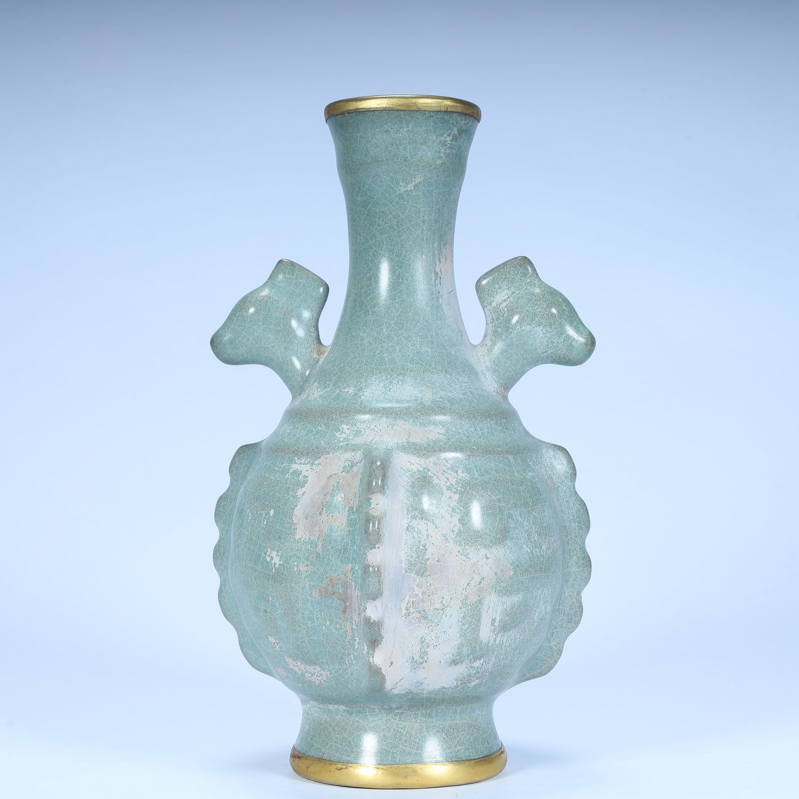 A Ru kiln open gilt double sheep ear bottle (1 of 10)