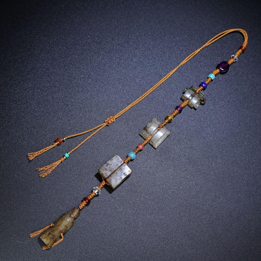 A Han Dynasty jade Si Nanpei I-word coin Gang Mao Yan Mao Weng Zhong charm (1 of 9)