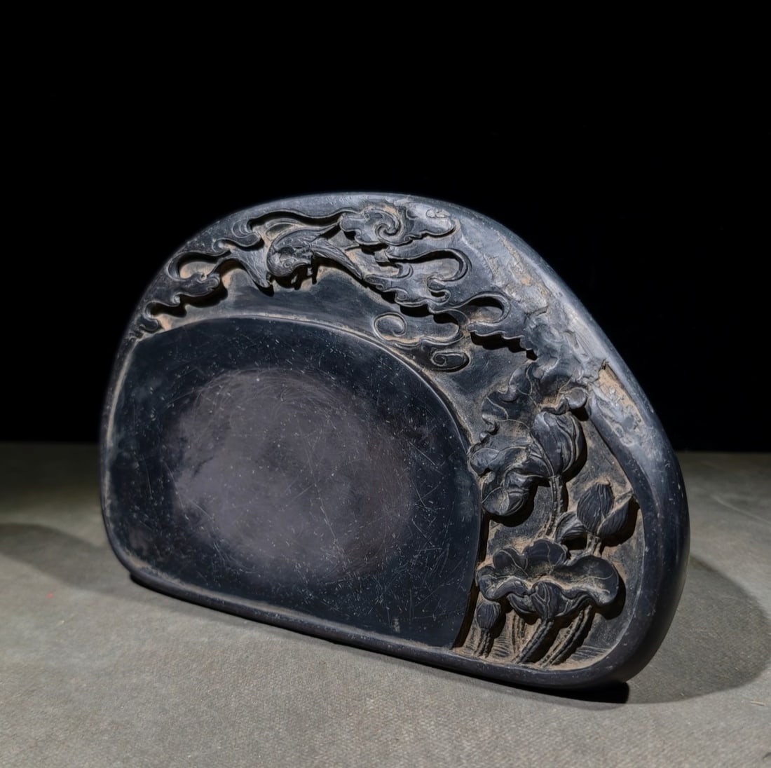 An Exquisite Flower and Bird Pattern with poem Inkstone (1 of 9)