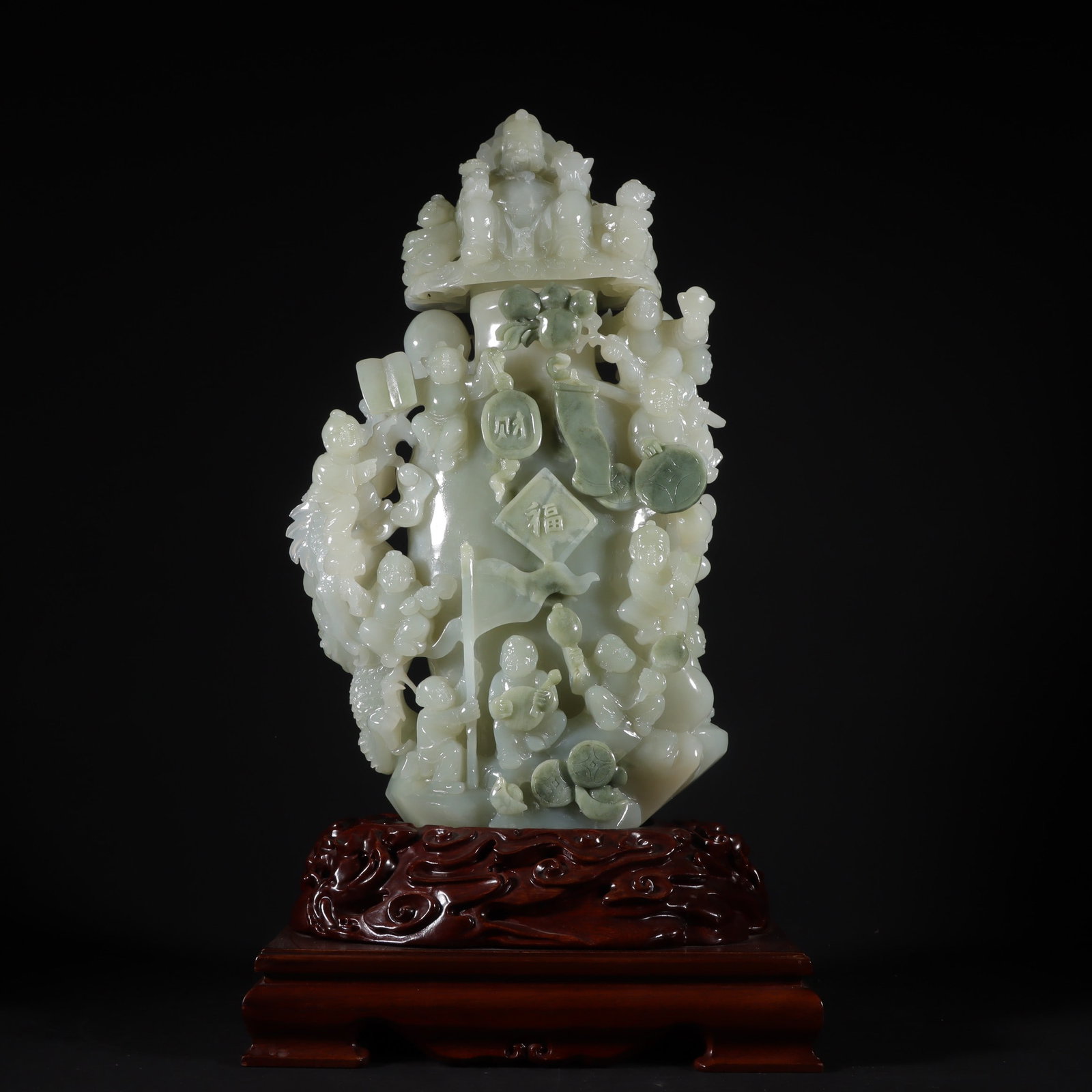 An Exquisite White Jade Character and Story Pattern Ornament: An Exquisite White Jade Character and Story Pattern Ornament Qing Dynasty, China Size:51cmx24cmx8.5cm Weight:7821g (The Dimensions Of All Batches Are Manually Measured.If You Need More Detailed Inform