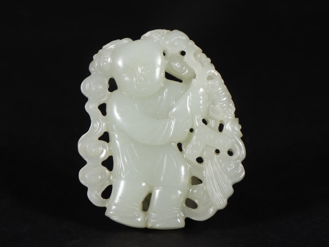 An Exquisite White Jade Figure Pattern Ornament (1 of 9)
