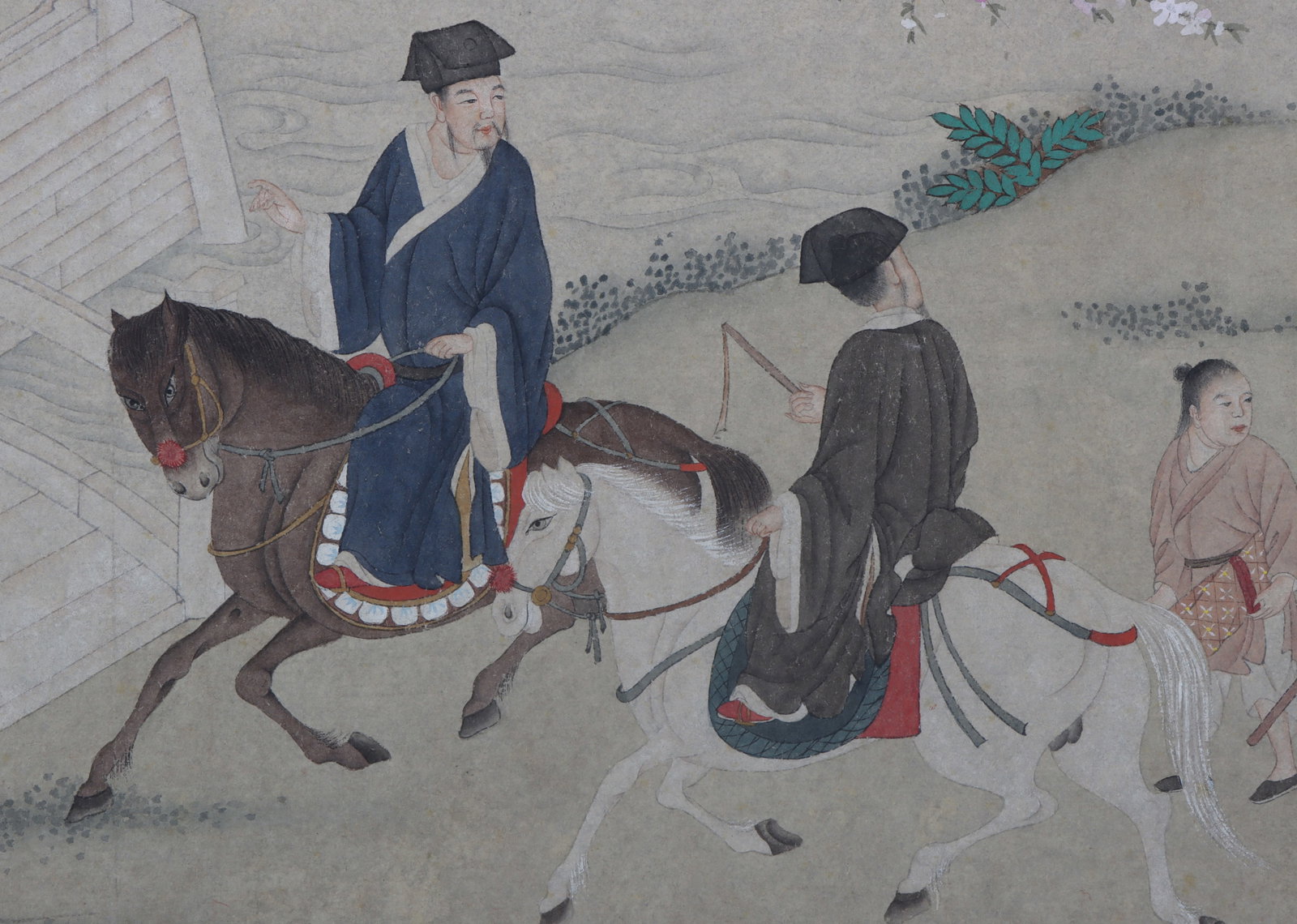 A Chinese Hand Scroll Ink Painting of Character and Story on Paper - 5