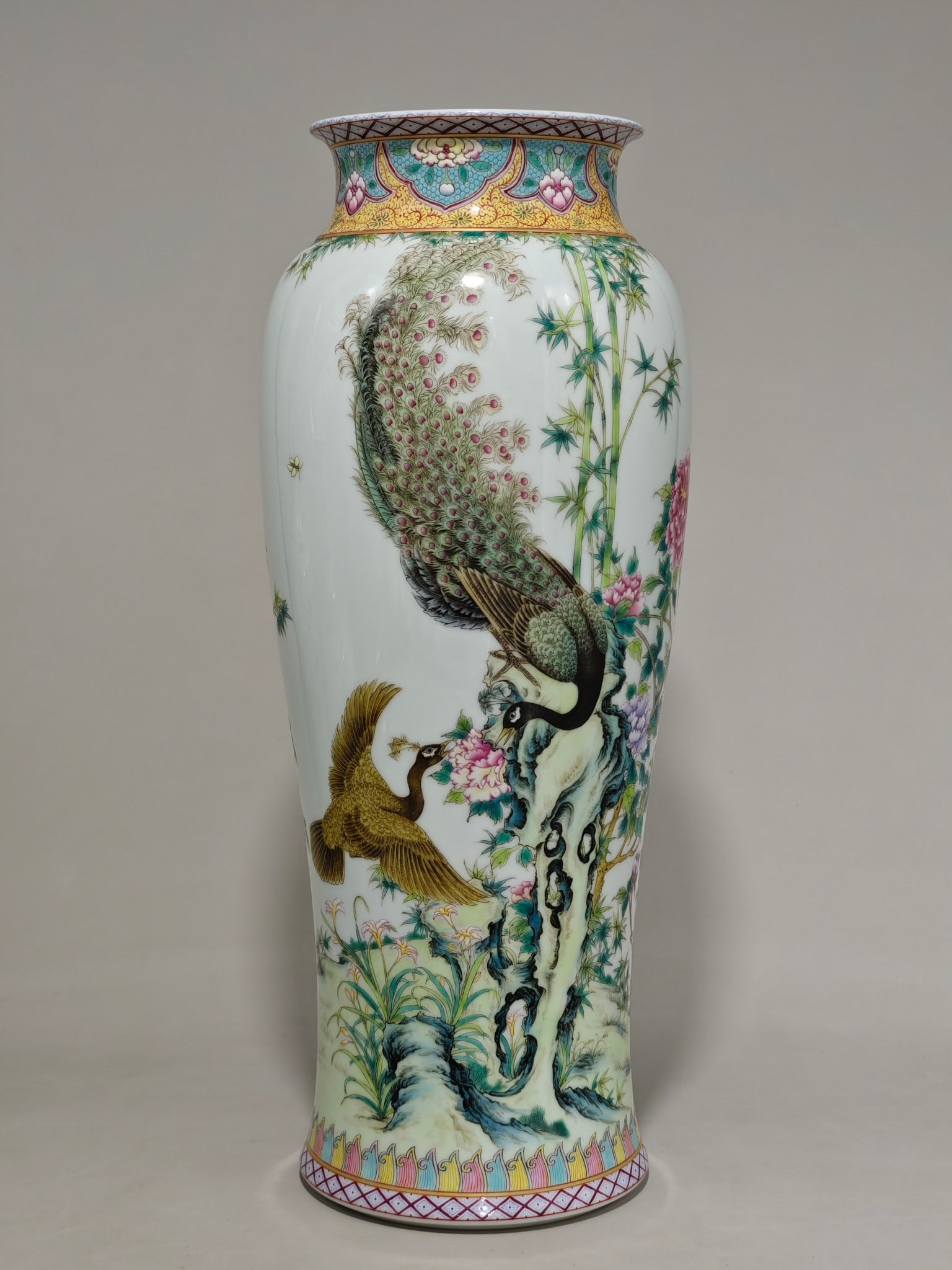 An Exquisite Enamel Flower and Bird Pattern with poem Vase (1 of 9)