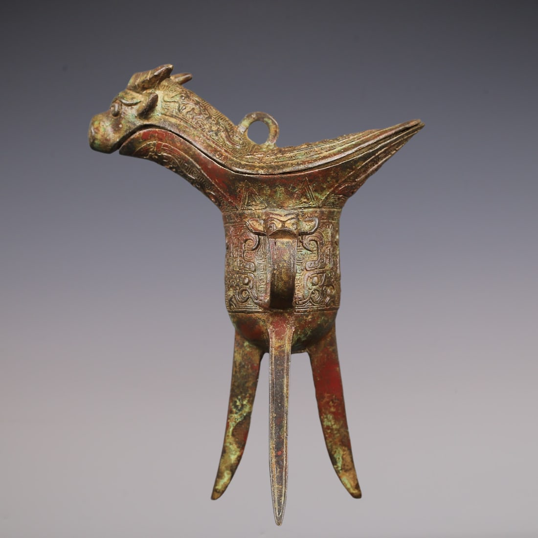 An Exquisite Bronze With Inscription Tripod Goblet (1 of 10)