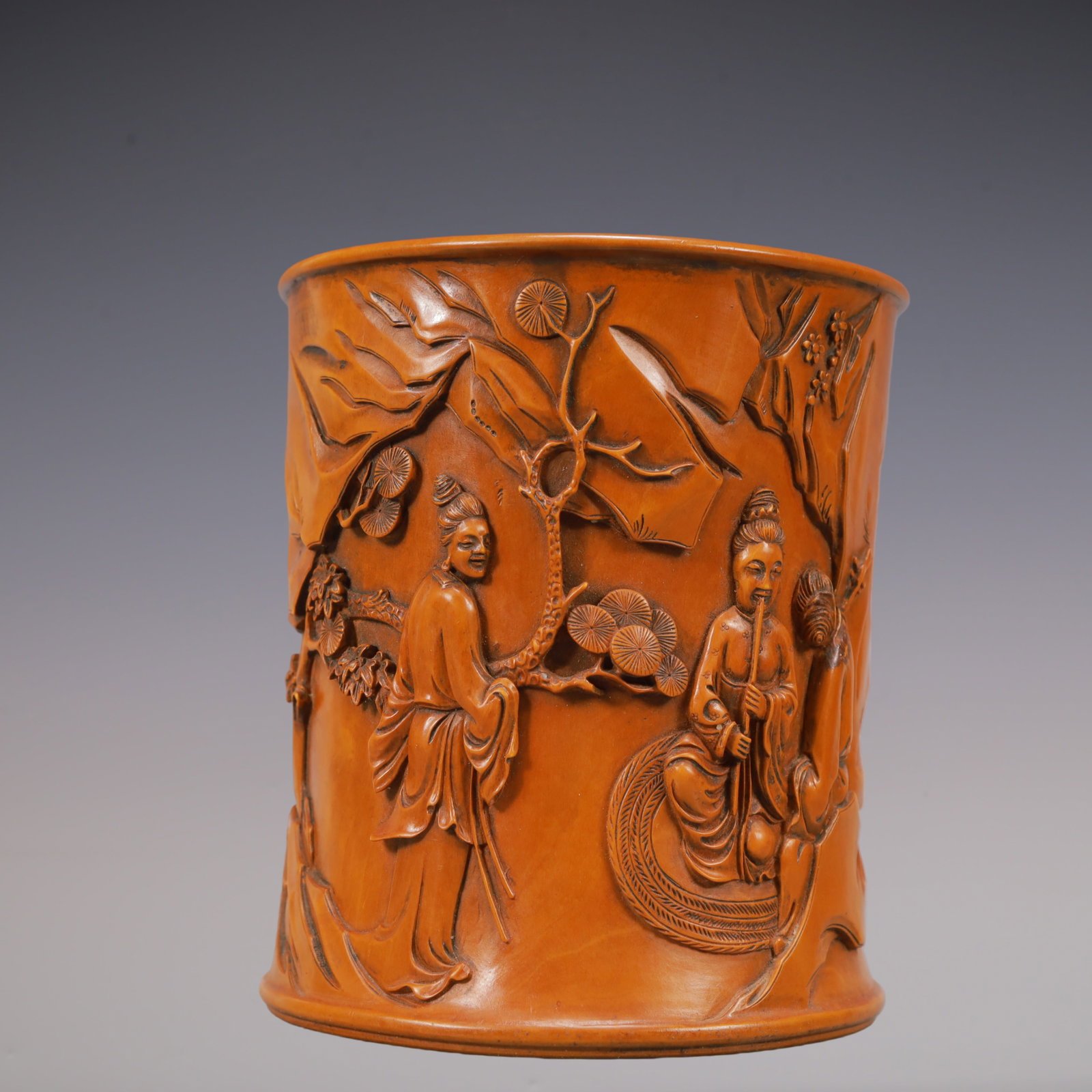 A Exquisite Boxwood Character and Story Pattern Brush Pot (1 of 7)