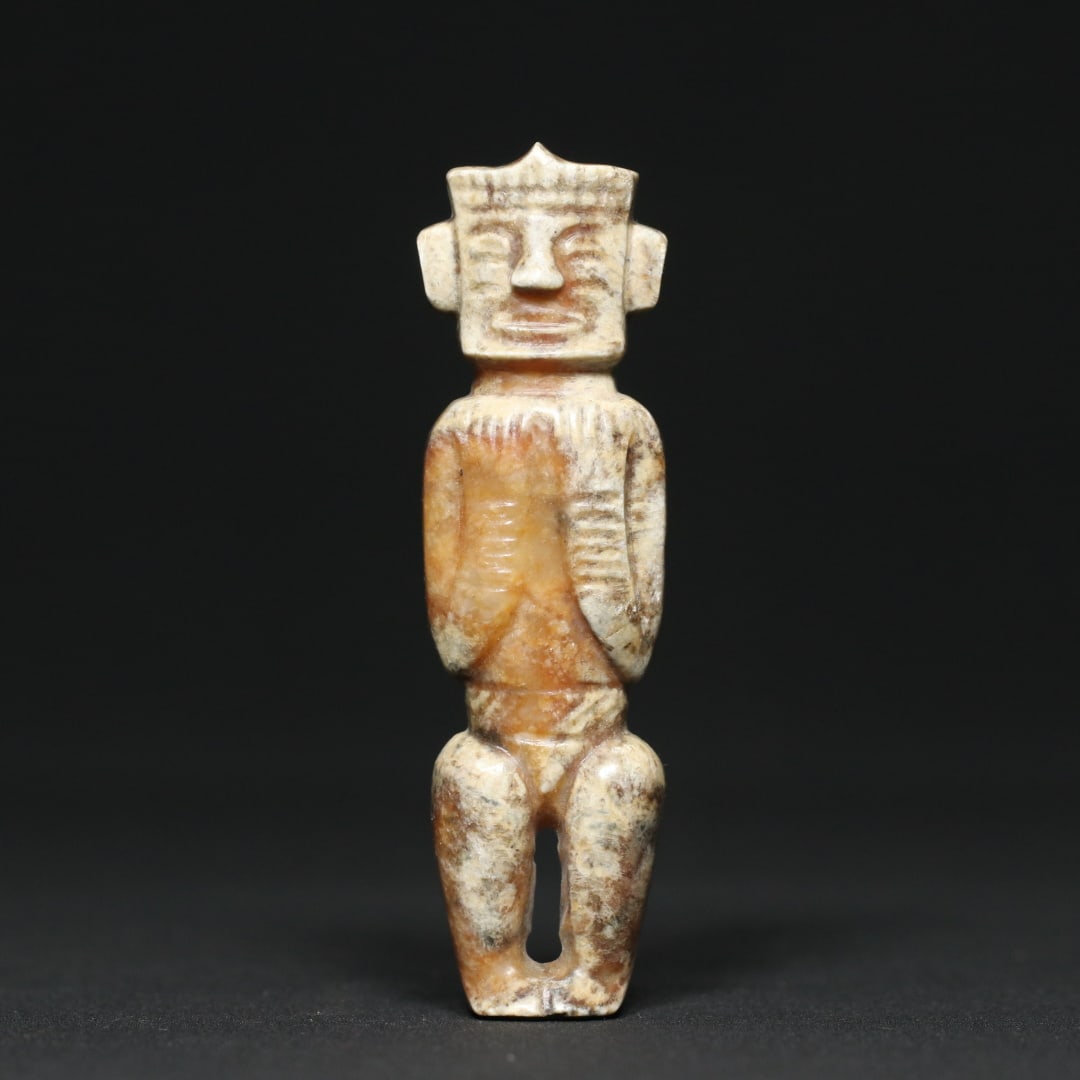 An Exquisite White Jade Figure Pendant: An Exquisite White Jade Figure Pendant Lingjiatan Culture Size:7.9cmx2.3cmx1.0cm Weight:23.2g (The Dimensions Of All Batches Are Manually Measured.If You Need More Detailed Information, Please Contact