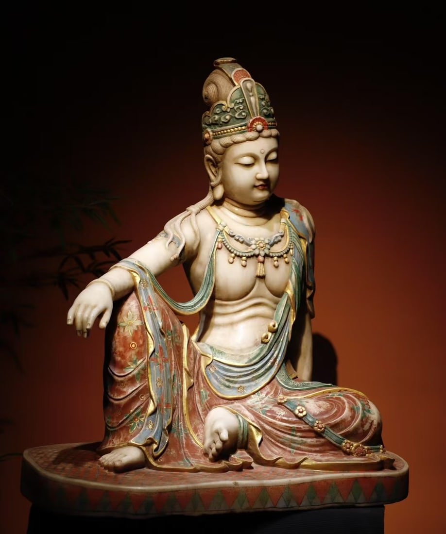 A Exquisite Marble Statue of Avalokitesvara Ornament - 3