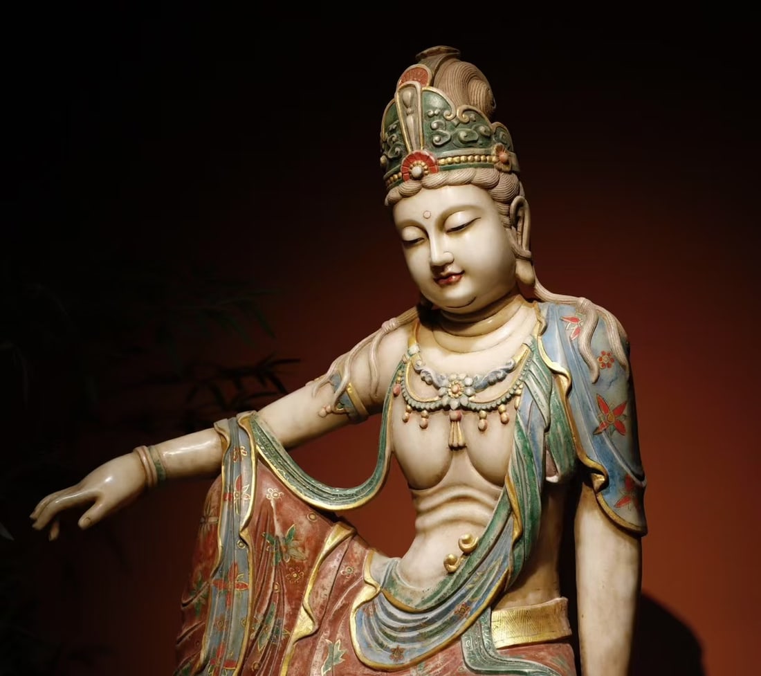 A Exquisite Marble Statue of Avalokitesvara Ornament - 5