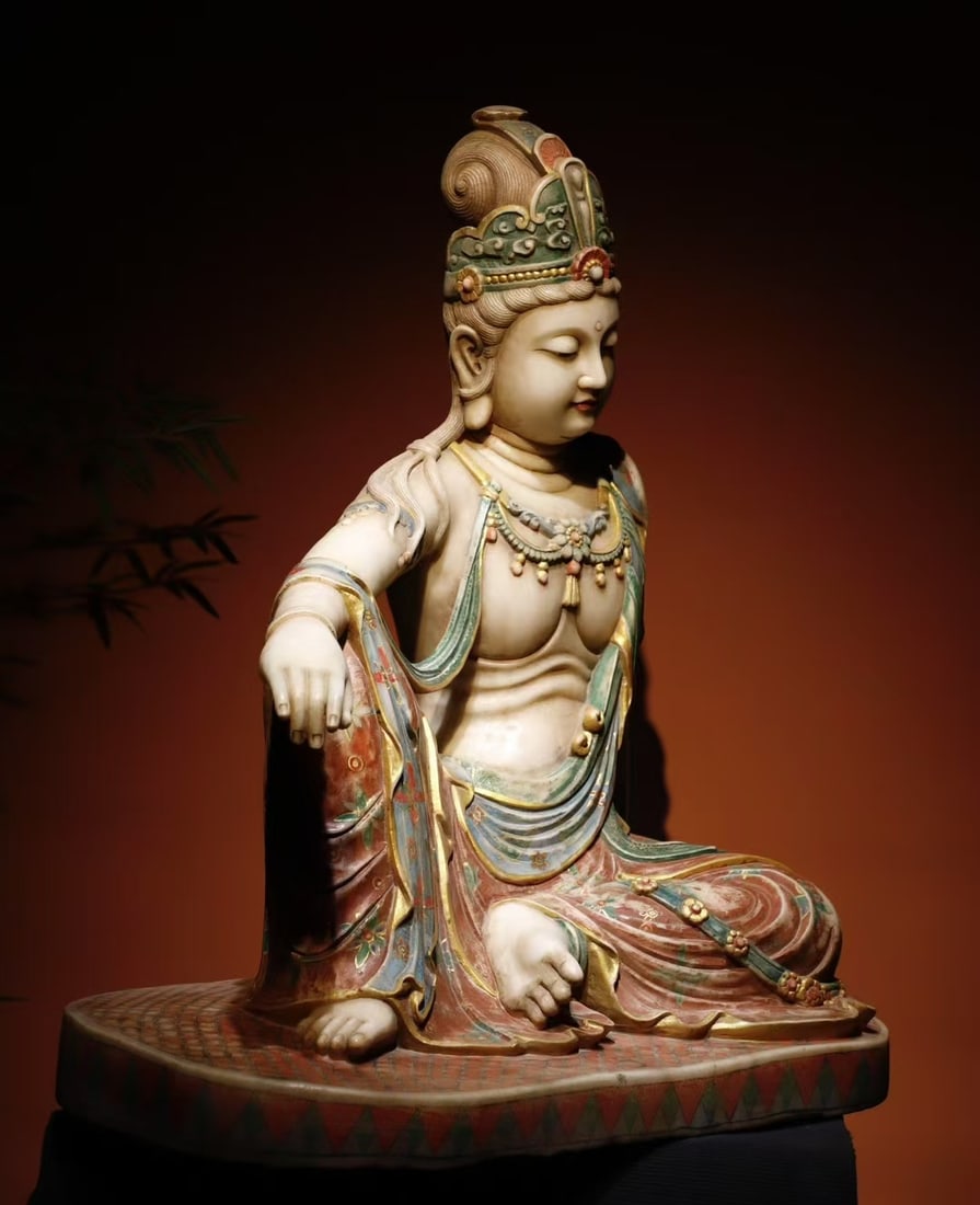 A Exquisite Marble Statue of Avalokitesvara Ornament - 7