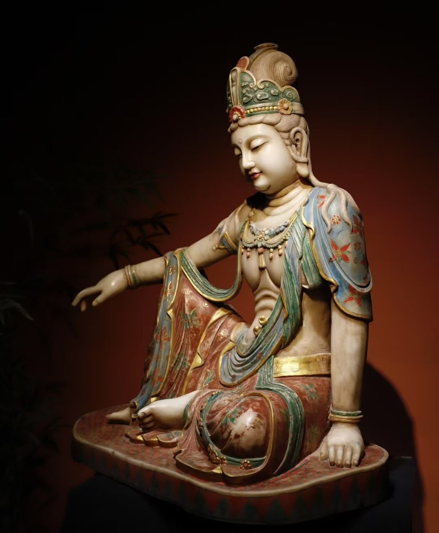 A Exquisite Marble Statue of Avalokitesvara Ornament - 8