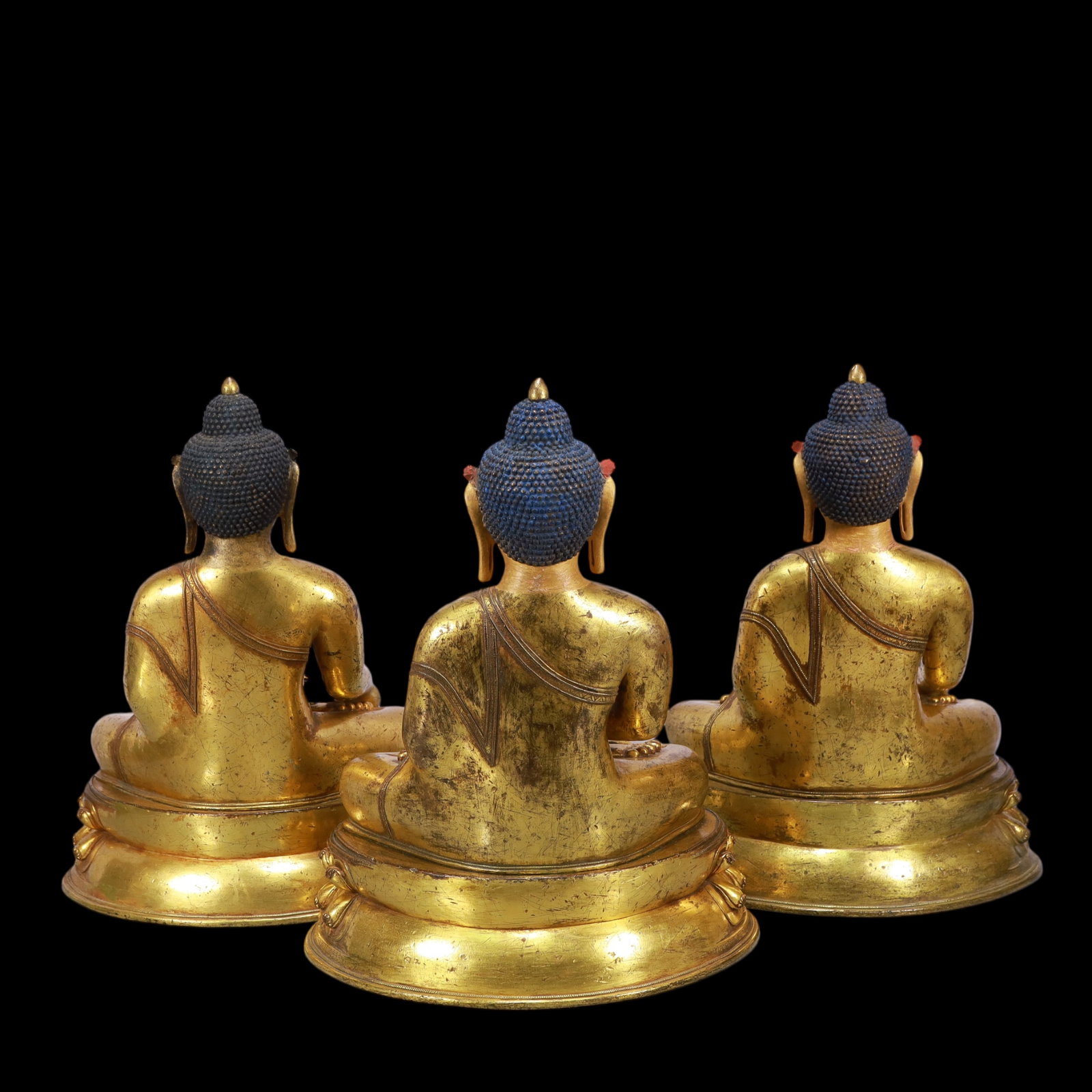 A Exquisite A Set of Gilt Bronze Statue of Sakyamuni - 4