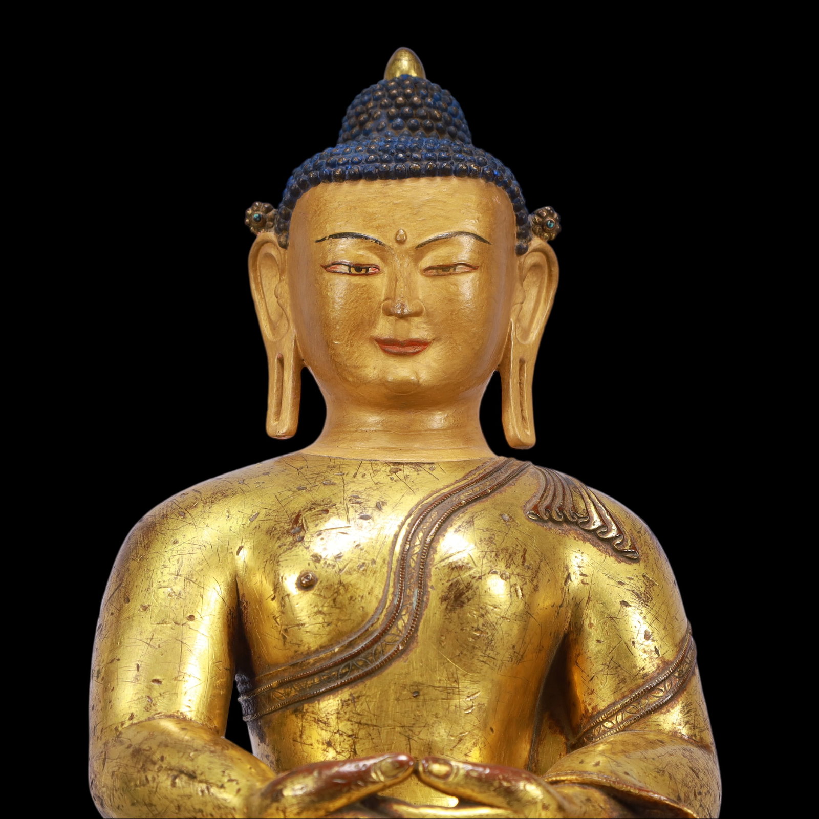 A Exquisite A Set of Gilt Bronze Statue of Sakyamuni - 6