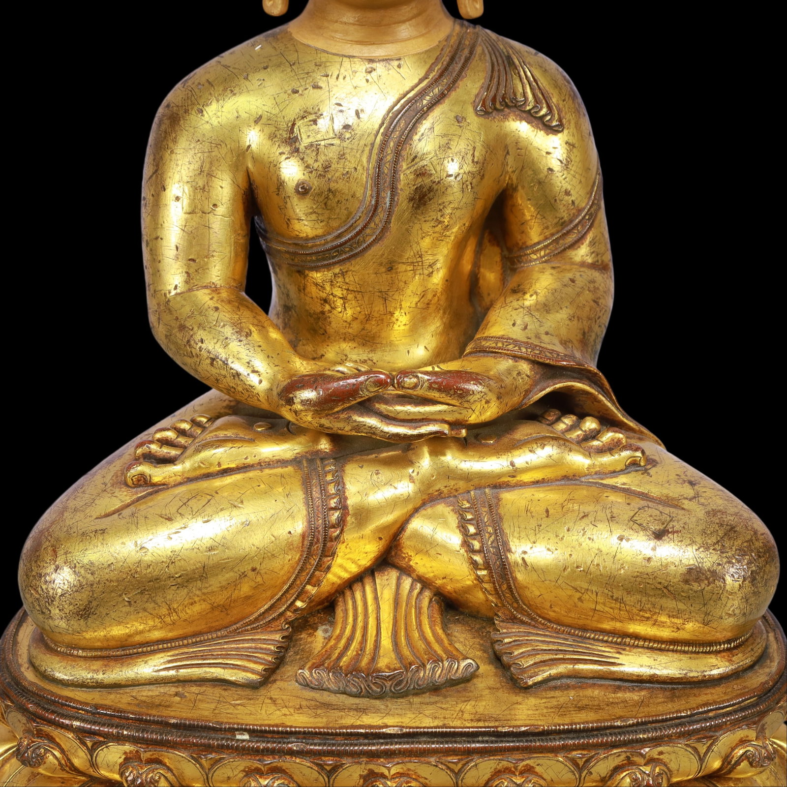 A Exquisite A Set of Gilt Bronze Statue of Sakyamuni - 7
