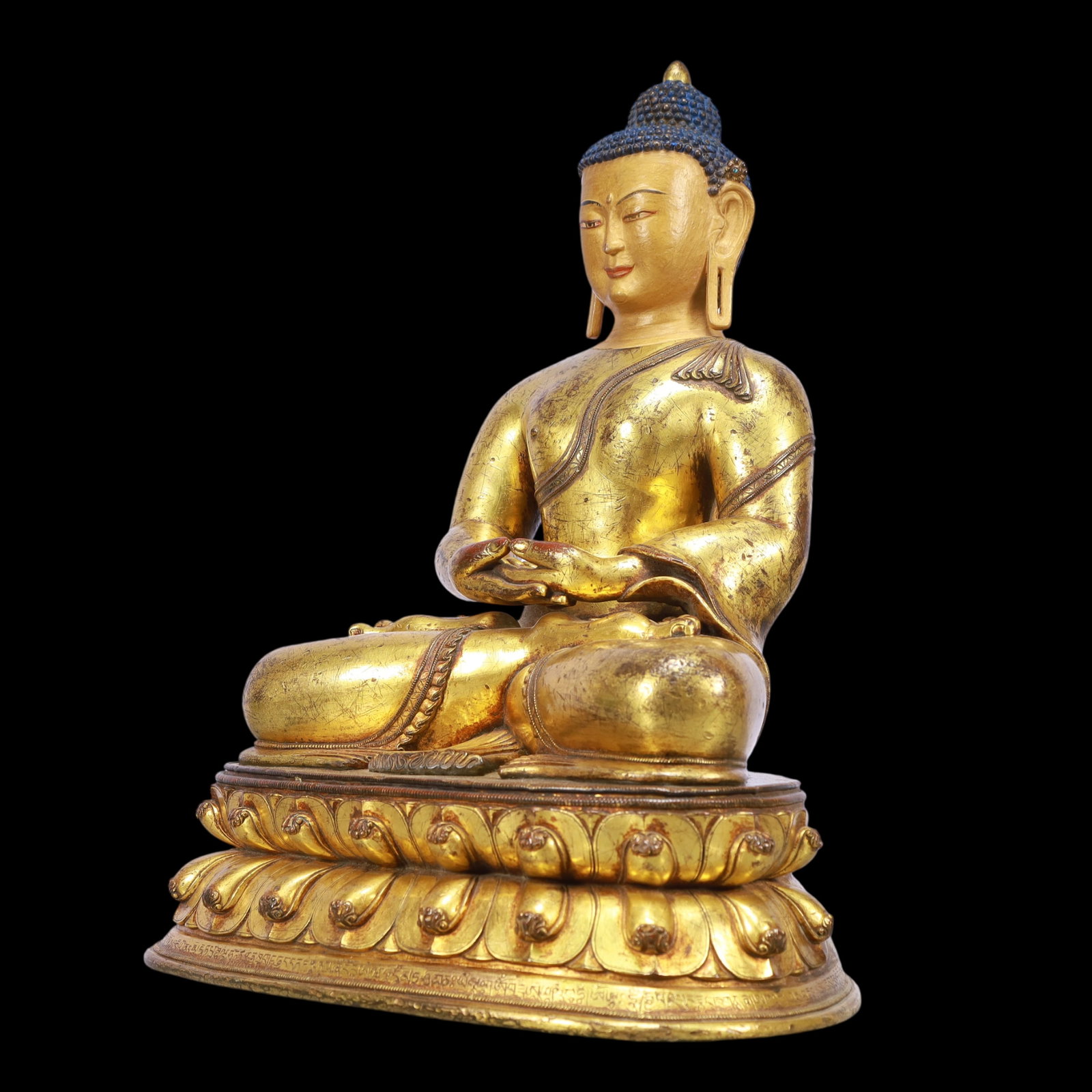 A Exquisite A Set of Gilt Bronze Statue of Sakyamuni - 9