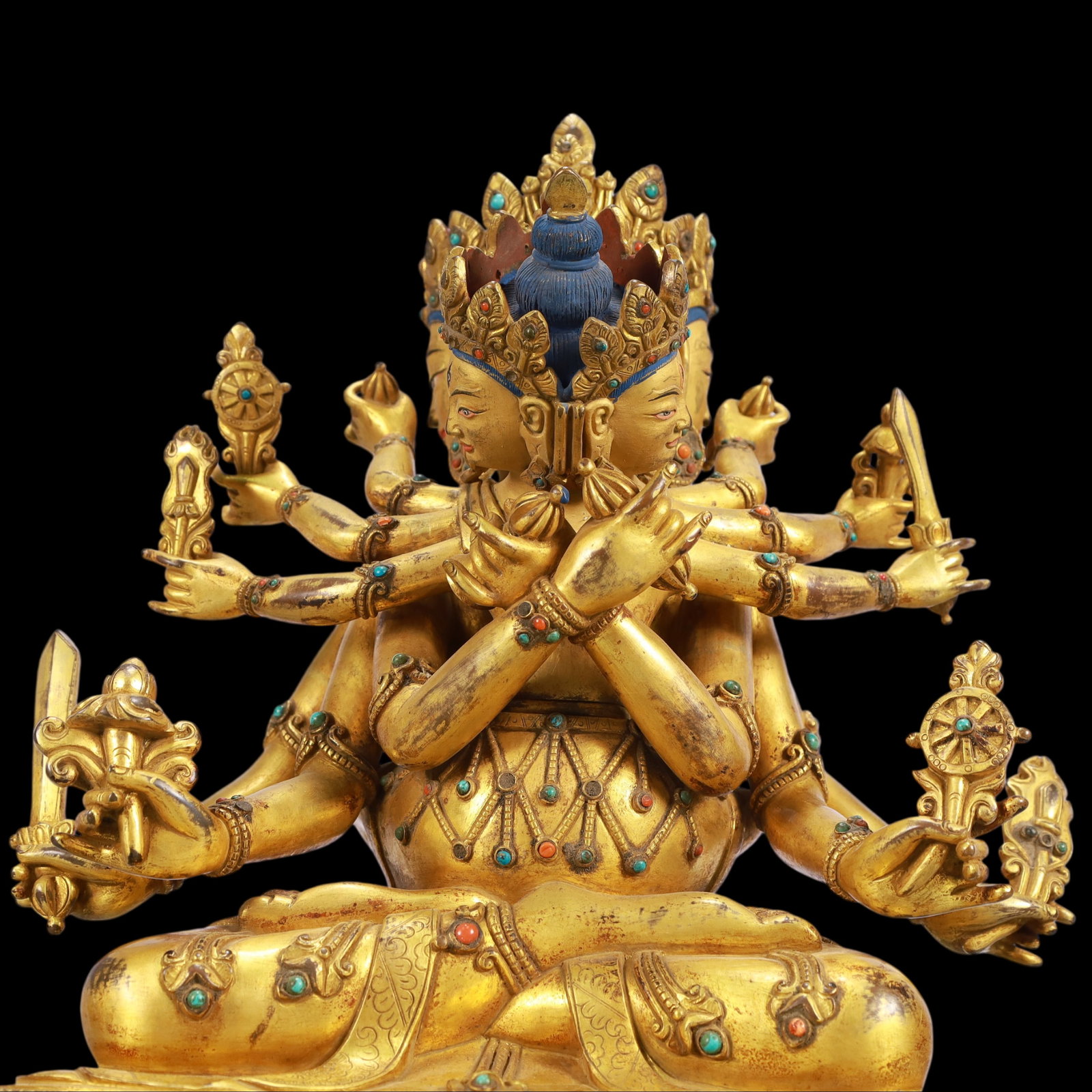 A Exquisite Gilt Bronze Statue of Vajra - 2