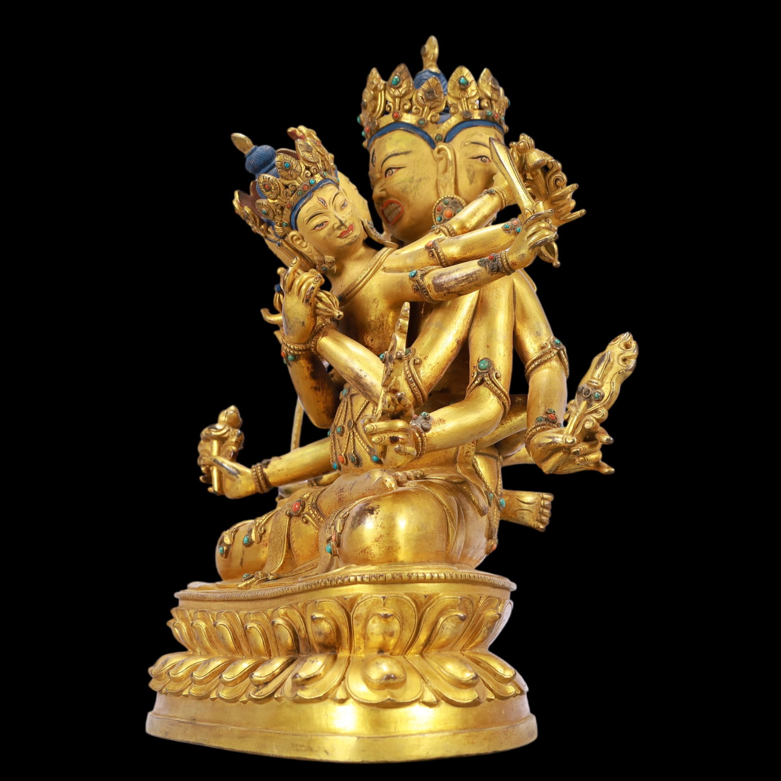 A Exquisite Gilt Bronze Statue of Vajra - 4
