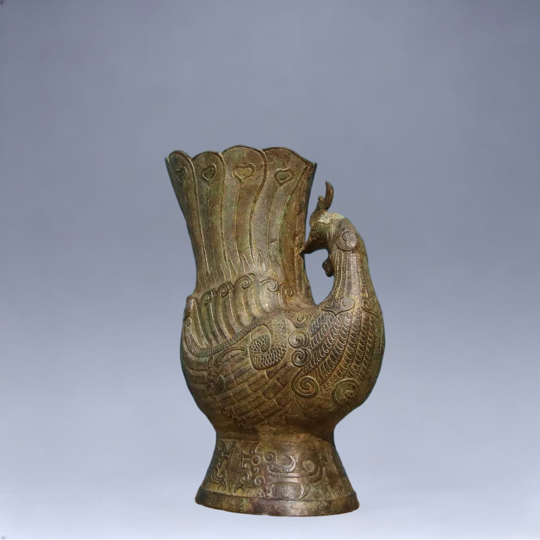 A bronze phoenix cup - 2