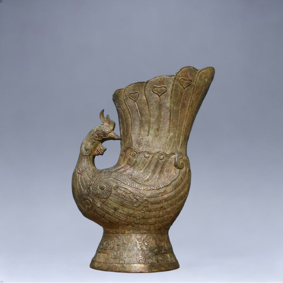 A bronze phoenix cup - 3