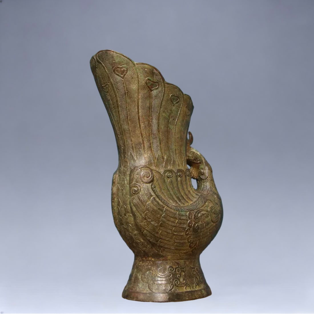 A bronze phoenix cup - 8