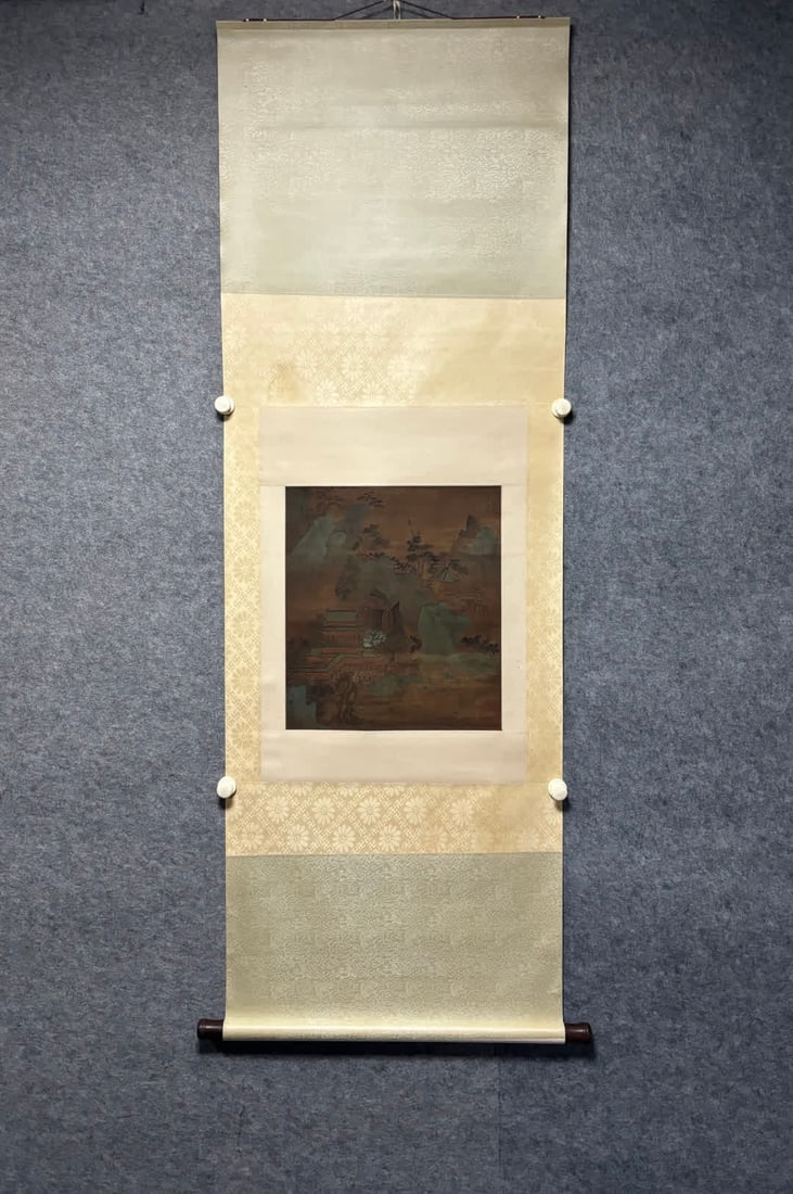 A landscape painting by Zhao Boju: Zhao Boju's landscape paintings SIZE: Painting core46x40cm (The Dimensions Of All Batches Are Manually Measured.If You Need More Detailed Information, Please Contact Our Customer Service Before Biddin