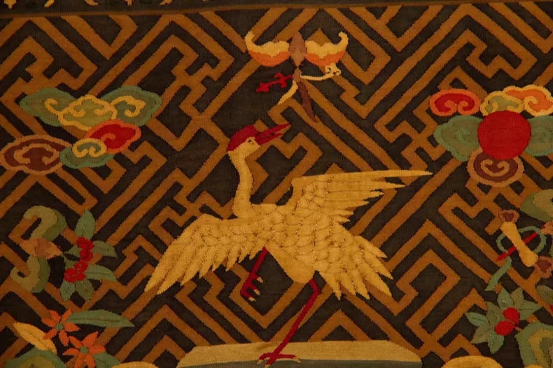 A silk crane auspicious cloud tone - 6